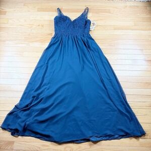 Azazie Navy Blue Formal Evening Gown